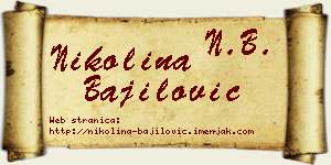Nikolina Bajilović vizit kartica
